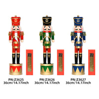 36cm Wooden Nutcracker Soldier with Drum, Christmas Craft Figure
