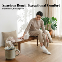 Backless Wooden Bench Multi-Purpose Wooden Plank Bench adaptable Minimalist Design for Families, Interior Decorators, Entryway
