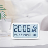 Large LCD Alarm Clock with Weekday Display, Modern Minimalist Style, Model 8316