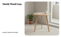 Three-Legged circular table Multi-Purpose Accent Tables Wood Grain Texture