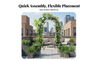 Reinforced Design Wrought Iron Flower Arch Long-Lasting Metal Garden Arch Multi-Purpose Climbing Plant Archway Weather-Resistant for Gardeners, Event Planners, Pathway, Backyard, Patio, Balcony