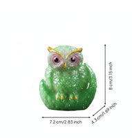 Tea Table Accessory Owl Ornament Glossy Finish Resin Owl Figurine Expressive Eyes Home Decor for Living Room