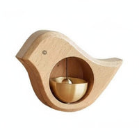 Japanese Inspired Design Entry Door Signal Bell Solid Wood Craft Bird Shaped Door Chime 2-Way Installation Shopkeeper's Bell for Entryway, Shop, Refrigerator