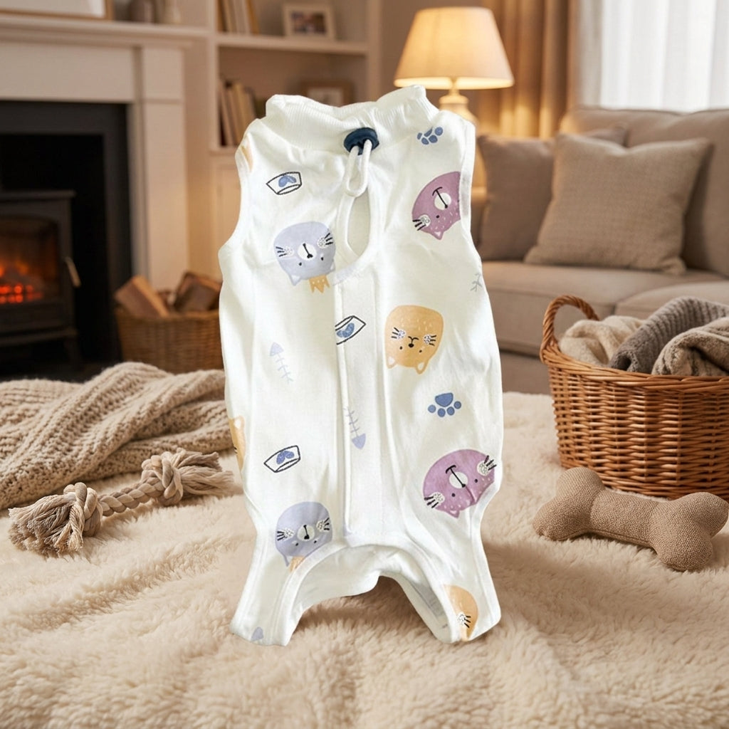 Recovery Suit for Male Cat Neutering, Breathable Anti-Licking Cat Suit, Post-Surgery Cat Suit for Spring and Autumn, Soft Guarding Pet Bodysuit