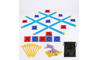 Portable Tic-Tac-Toe with Bean Bags Sturdy Outdoor Noughts and Crosses Toe Set Tear-Resistant Bean Bag Toss Set Washable for Backyard
