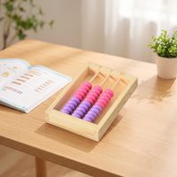Wooden Abacus Traditional Mini Abacus Wooden Counting Toy Tactile Math Manipulative Interactive for Students, Homeschool