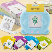 Cartoon Card Learning Machine Screenscreenless Language Learning Toy with Cards Clear Voice Talking Flash Cards Reader Reusable for Toddlers
