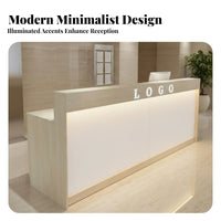 Modern Reception Desk Sturdy Construction Modern Commercial Front Desk Scratch-Resistant Surface Company Welcome Counter for Workplaces, Lobbies