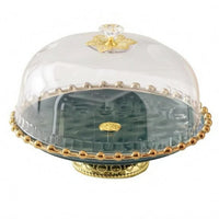 Transparent Dome Cake Stand Round Domed Dessert Display High Clearness Serving Platter for Afternoon Tea