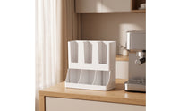 Two-Tier Cup Storage Rack Wall-Mounted Coffee Bar Organizer Freestanding Paper Cup Dispenser Space-Saving for Offices, Cafes, Breakroom, Kitchen Countertop