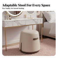 Round Stuffed Ottoman Padded Top Three-Legged Round Seat adaptable
