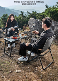 围炉煮茶桌烧烤架户外碳烤炉庭院围聚炭火煮茶烤火炉套装器具全套 围炉桌（+5斤炭+速燃炭+渐变陶罐+品茶杯）