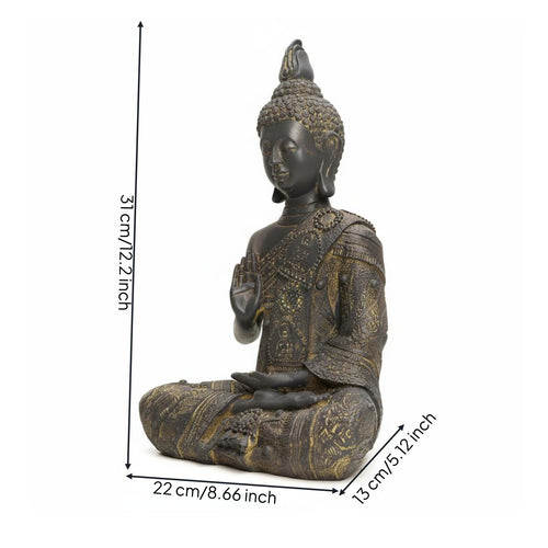 Thai Buddha Sculpture Hand Painted Home Decor Antique Finish for Restaurant