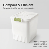 Rice Storage Container with Wheels, Airtight Food Storage, Kitchen Storage Bin, Cereal Dispenser, Gr - Image 6