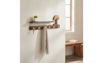 Wall Mounted Coat Rack Solid Wood Coat Rack with Shelf Modern Rustic Sturdy for Entryway, Bedroom