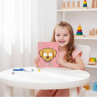 Animal Face Cover Flash Cards Interactive Animal Alphabet Cards Colorful Design Educational Toy for Preschoolers, Classroom, Home Study