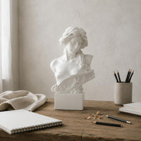 Female Bust Sculpture Detailed Features Classical Design Bust Statue Elegant