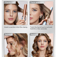 9mm Curling Iron for Small Curls, Wool Curl Thin Barrel, Salon Use, Dual Voltage Adjustable Temperature, European Plug