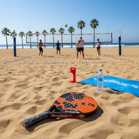 Carbon Fiber Beach Racket Ergonomic Grip Professional Sand Court Paddle Sport Paddle High Spring Responsive Tennis Paddle for Adults, Competition