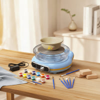Portable Electric Pottery Wheel Adjustable Speed Pottery Wheel with Splash Guard Compact Appliance Low-Noise for Beginners, Hobbyists, Home Practice, Classroom