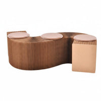 Accordion Paper Bench Space-Saving Collapsible Paper Stool Foldable Design