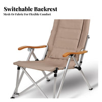 Portable Highspine Recliner Reclining Function Folding Seat Hard Armrests