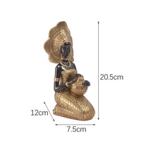 2 Pieces African Woman Statue Solid Resin Material Tribal Lady Sculpture