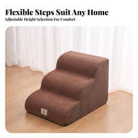 Dog Stairs with Removable Cover | Textured material Surface, Machine Washable, Pet Stairs with Removable Cover, for Bed