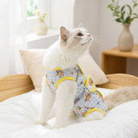 Cat Recovery Suit for Spay and Neuter Recovery Suit Cat, Snap Button Post-Surgery Recovery Suit, Sleeveless No-Legs Anti-Lick Cat Suit Design