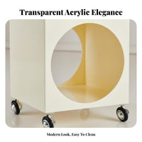 Bedside Nightstand Stackable Rotating Cube Organizer Movable with casters
