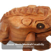 Wooden Frog Guiro Decorative Wooden Frog Rasp Natural Finish for Musicians, Kids