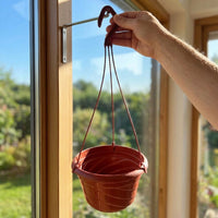 Plant Pots and Hanging Basket for Outdoor Plants, Round Ceramic Hanging Plant Pot with Hook, Balcony Planters and Fence Planters, Indoor Use