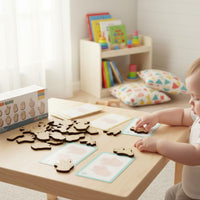 Hand Gesture Matching Game Smooth Edges Finger   Training Toy Parent-Child Interaction Wooden Hand Sign Blocks for Preschool Classroom