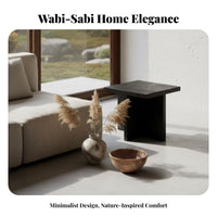 Square Mortise and Tenon Table Wabi-Sabi Design Sofa-Side Table Minimalist Design Sturdy Construction for Balcony, Bedroom