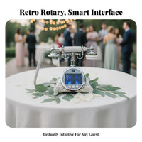 Stylish Video Guest Book Phone | Ornate Decorative Construction, Glossy Metal-Look Finish, Video Message Phone, for Weddings