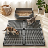 Large Cat Litter Mat with Grooved Surface, Single-Layer Anti-Litter Tracking Mat for Indoor Cats, Litter Trapping Mat for Household Pet Support