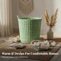 Large Woven& design Hamper adaptable Woven Rope Basket With Handles