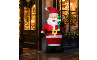 Standing Inflatable Santa with Candy Cane Easy Storage Santa Inflatable Lightweight Christmas Decoration Festive for Lawn, Porch