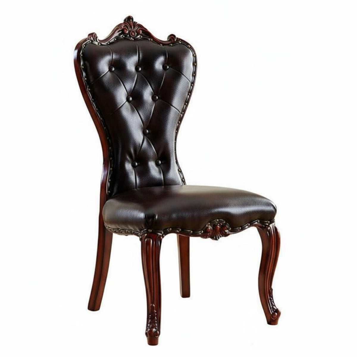 Button-Tufted Wooden Armchair Sturdy Wood Frame Upholstered Chair Ergonomic Rearrest Easy Assembly for Office Workers