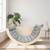 Curved Climbing Arch with Cushion Padded Rocking Arch Sturdy Balance Training Equipment Long-Lasting for Toddlers