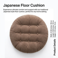 Large Floor Cushion Home Decor, Tufted Breathable Cushion for Floor Seating, Rou #variant:Round 55cm Diameter 8cm Thick
