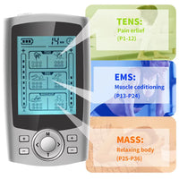 MHD TENS/EMS Digital Meridian Massager, 36 Modes, 3-in-1, Portable, USB Charging, US Plug