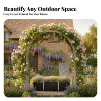 Planter Box with Trellis Metal Outdoor Raised Planter Container Rust-resistant Frame Vertical Garden Feature Sturdy Structure Suitable for Gardeners Courtyard Balcony Commercial Entrance Homeowners