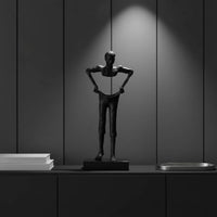Metal Sculpture Minimalist Style Abstract Metal Figurine Artisanal Appearance Abstract Figure Statue for Office