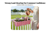 Over-the-Rail Hanging Basket Rectangular Frame Railing Planter Anti-Rust Coating