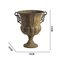 Vintage Planter Urn Rustic Ornate Pedestal Planter Decorative Garden Urn for