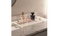 Vanity Tray with Handles Rectangular Acrylic Tray with Handles Sturdy for Entryway