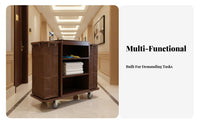 Accommodation Linen Cart Heavy Duty Hotel Housekeeping Service Cart Sturdy and Sturdy Janitorial Cleaning Trolley for Housekeepers, Hospital, School