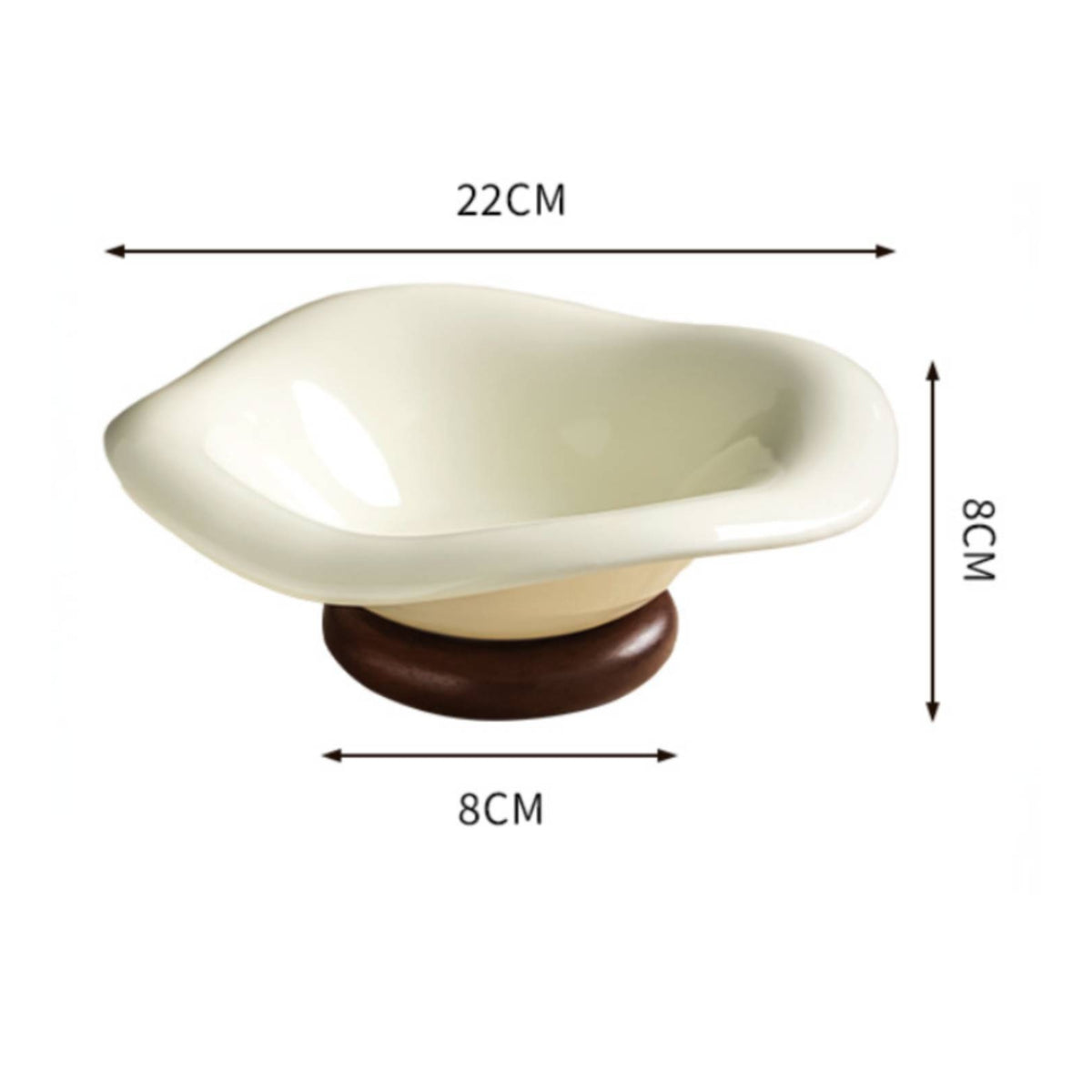 Ceramic Fruit Tray Wavy Rim Tableware Elevated Display for Table Presentation