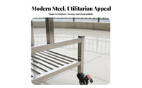 Multi-Tier Flower Trolley Easy Assembly Tiered Planter Trolley Slatted Shelves